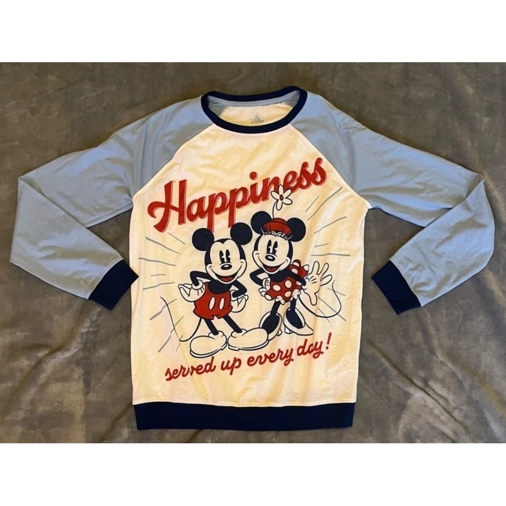 Disney Mickey Minnie Mouse Tokyo Disneyland Womens Small Raglan Graphic Shirt